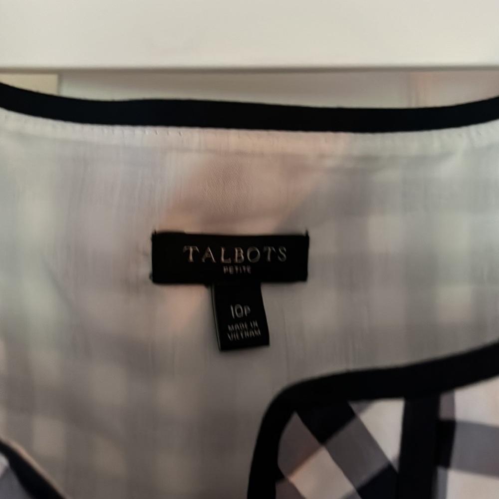 Talbots Black and White Gingham Fit-and-Flare Dress - Picture 4 of 9